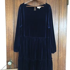 Anthropologie Windsor Velvet Tiered Dress